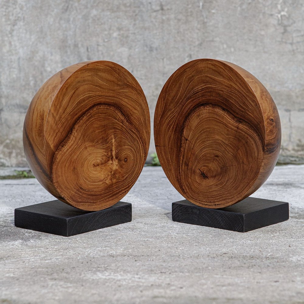 Sorrento Teak Wood Bookends - Set of 2