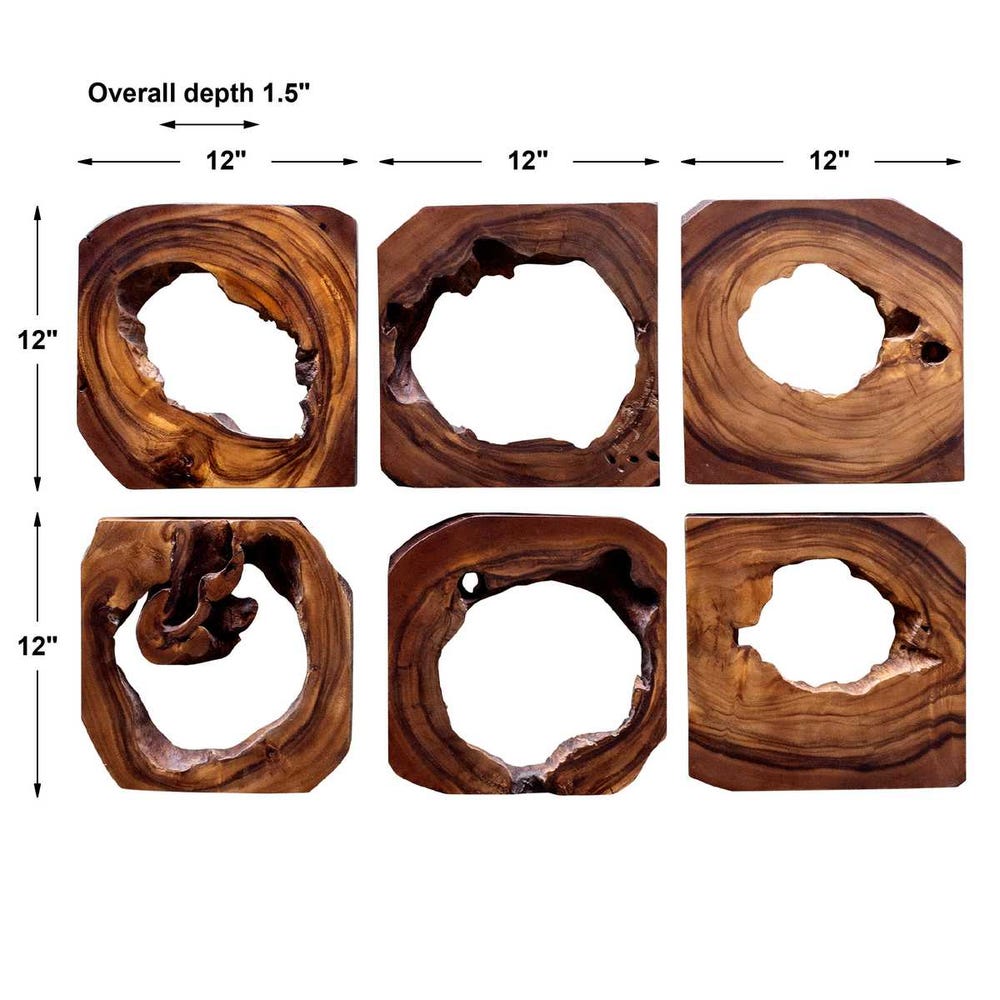 Caprera Suar Wood Wall Decor - Set of 6