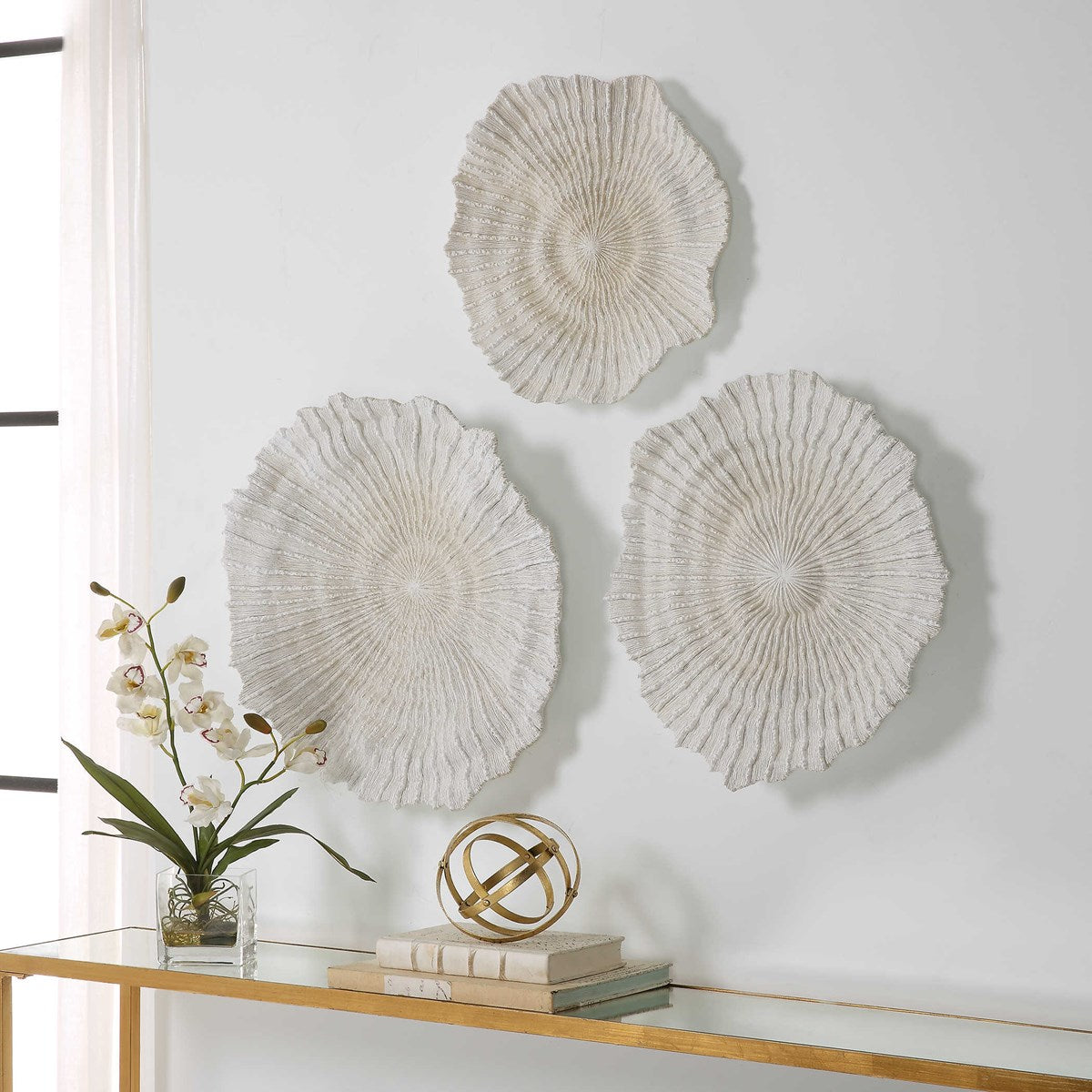 Uri 22 in. Sea Coral Wall Decor - Set of 3