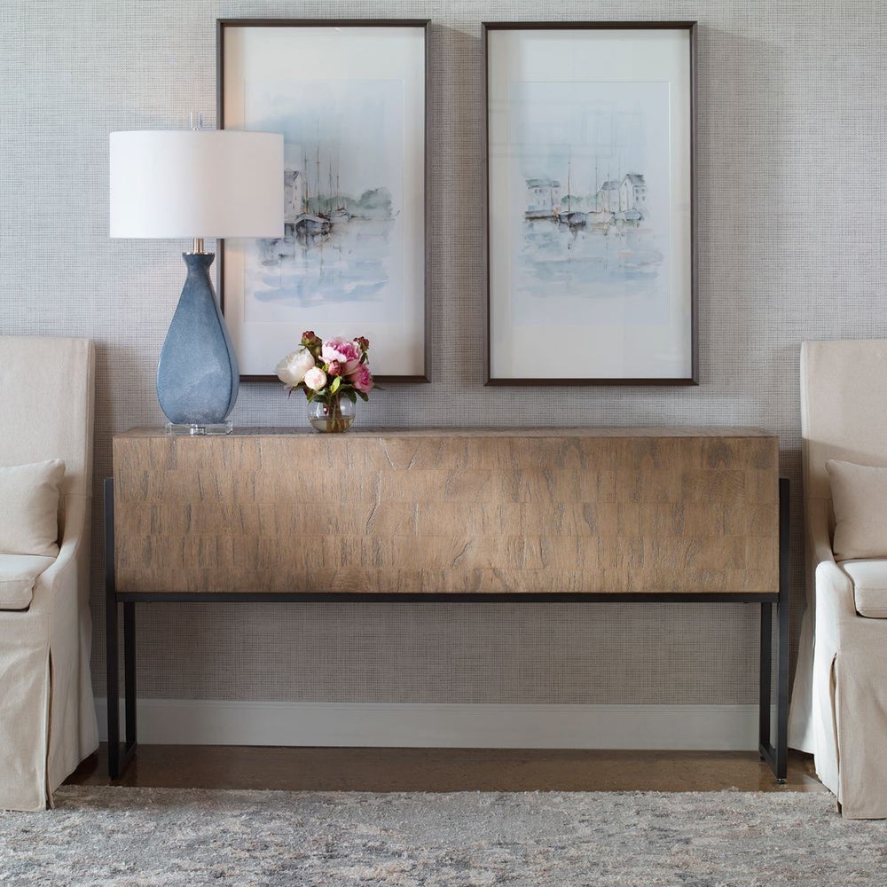 Benito 60 in. Mahogany Wood Console Table