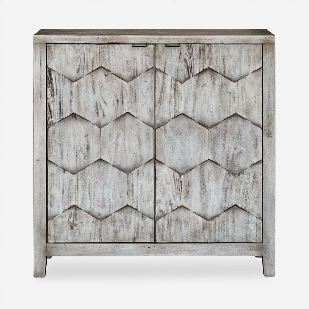 Calania 34 in. Mahogany Wood 2 Door Cabinet