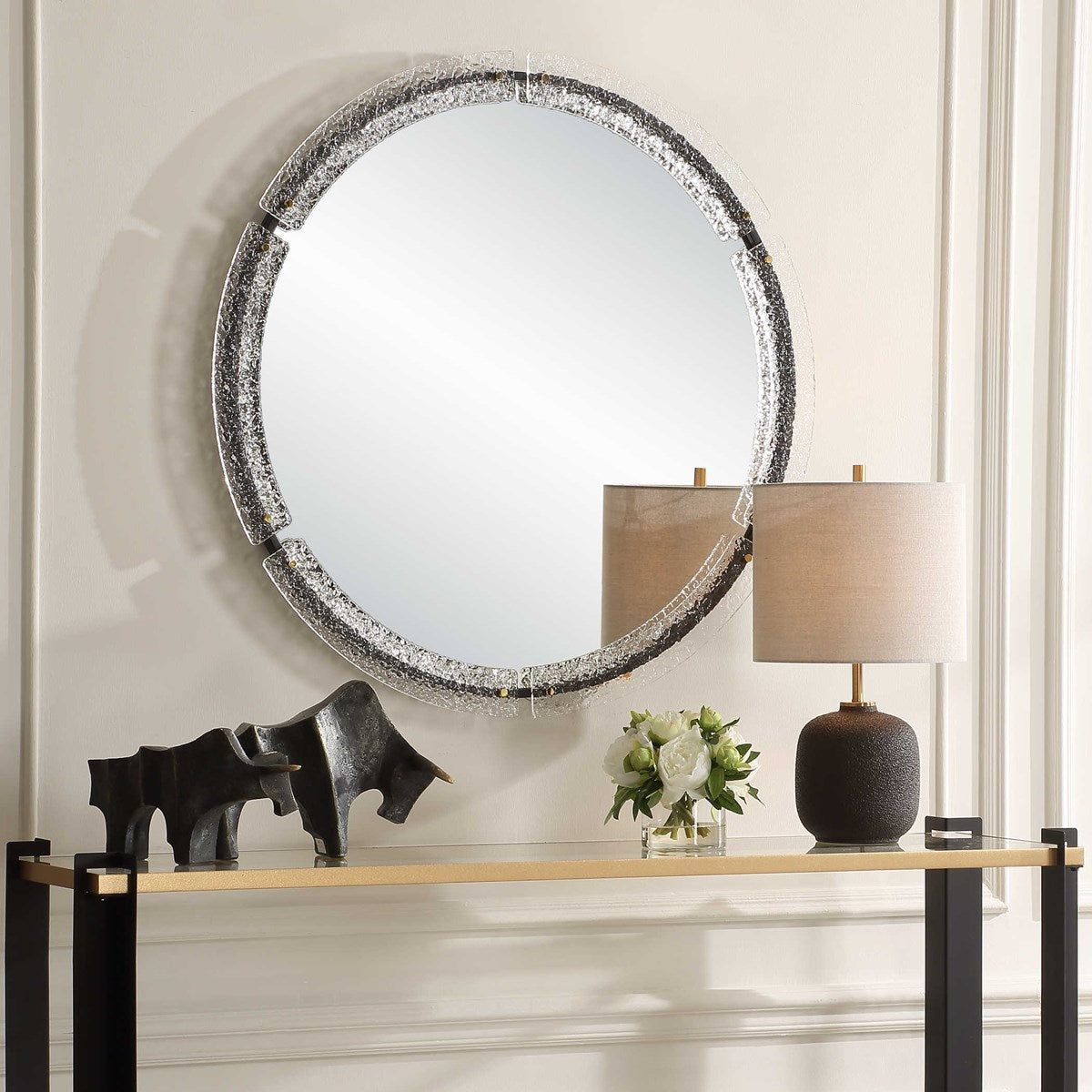 Segni 38 in. Round Mirror