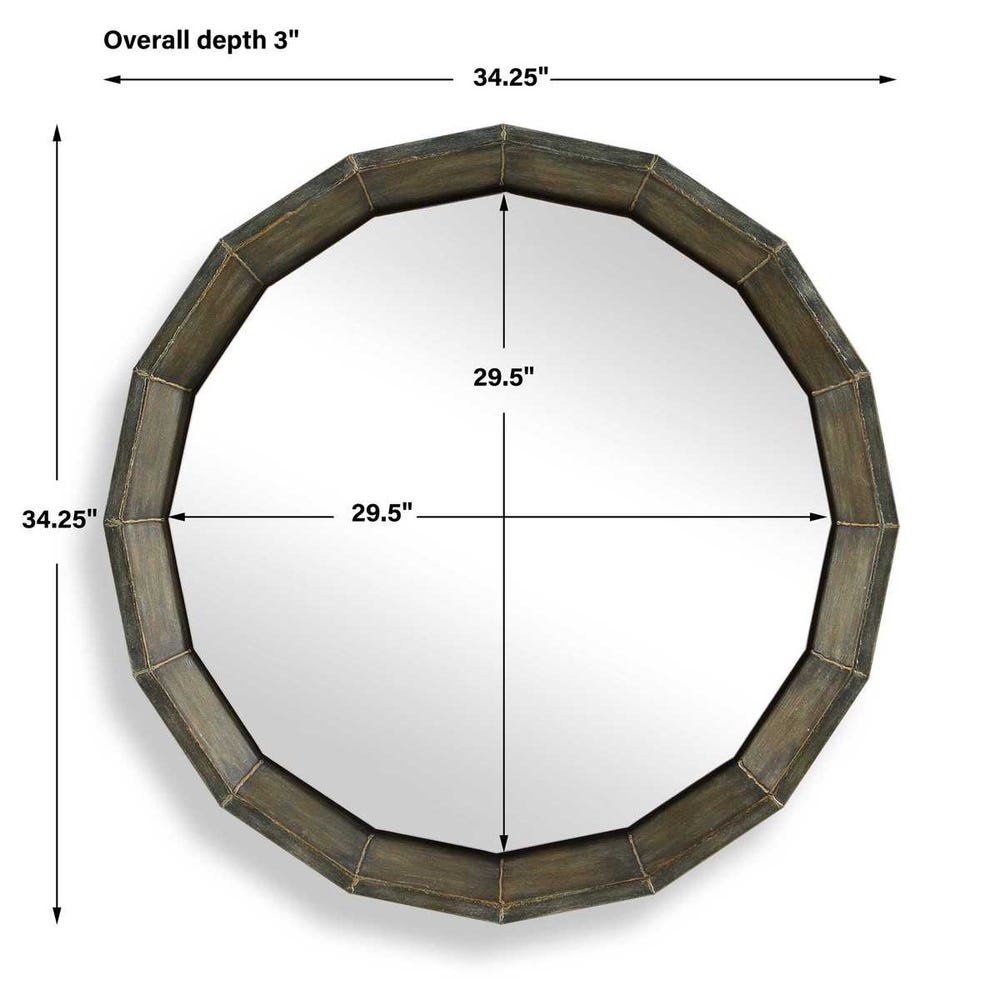 Cubante 34 in. Round Mirror