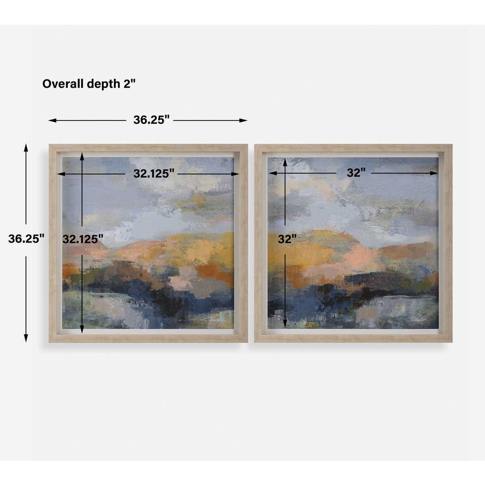 Horizon's Palette 36 in. Framed Prints - Set of 2