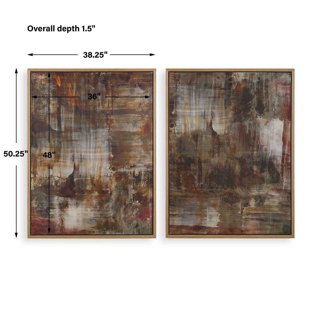 Layers of Silence 50 in. Framed Canvas - Set of 2