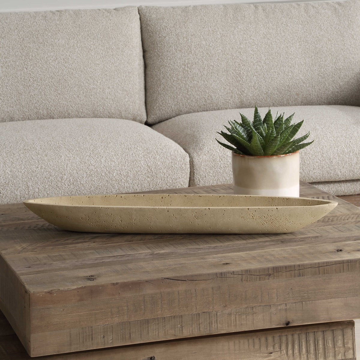 Noale Cast Stone Bowl - Ivory