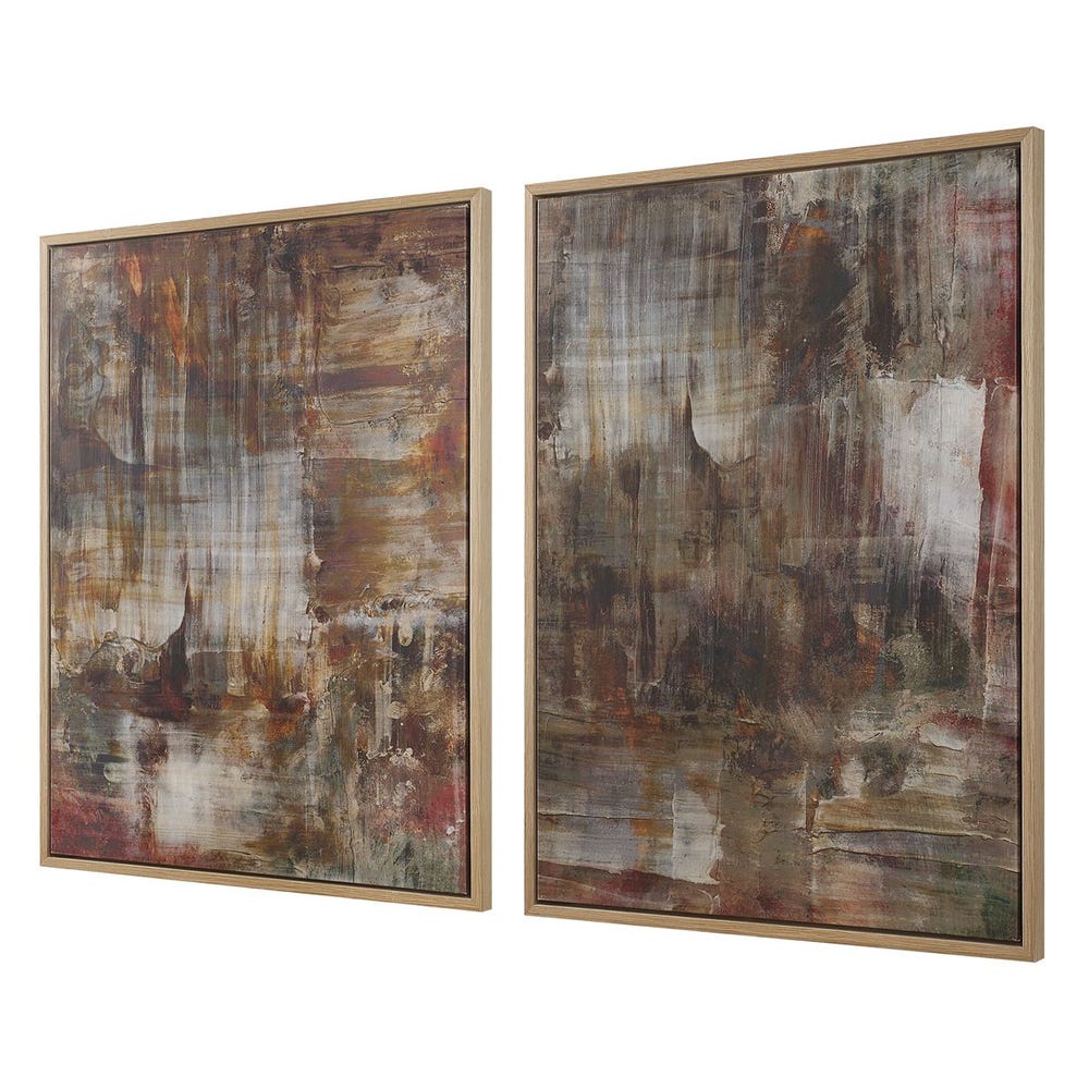 Layers of Silence 50 in. Framed Canvas - Set of 2