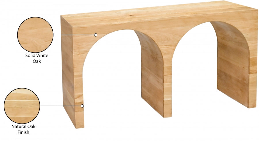 Oulx 54 in. White Oak Console Table - Natural