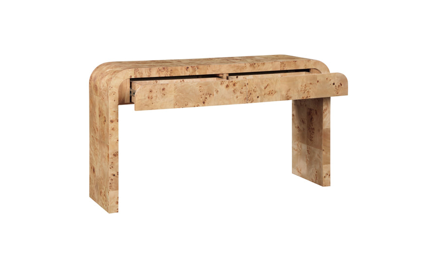 Arcevia 54 in. Ash Burl Wood Console Table