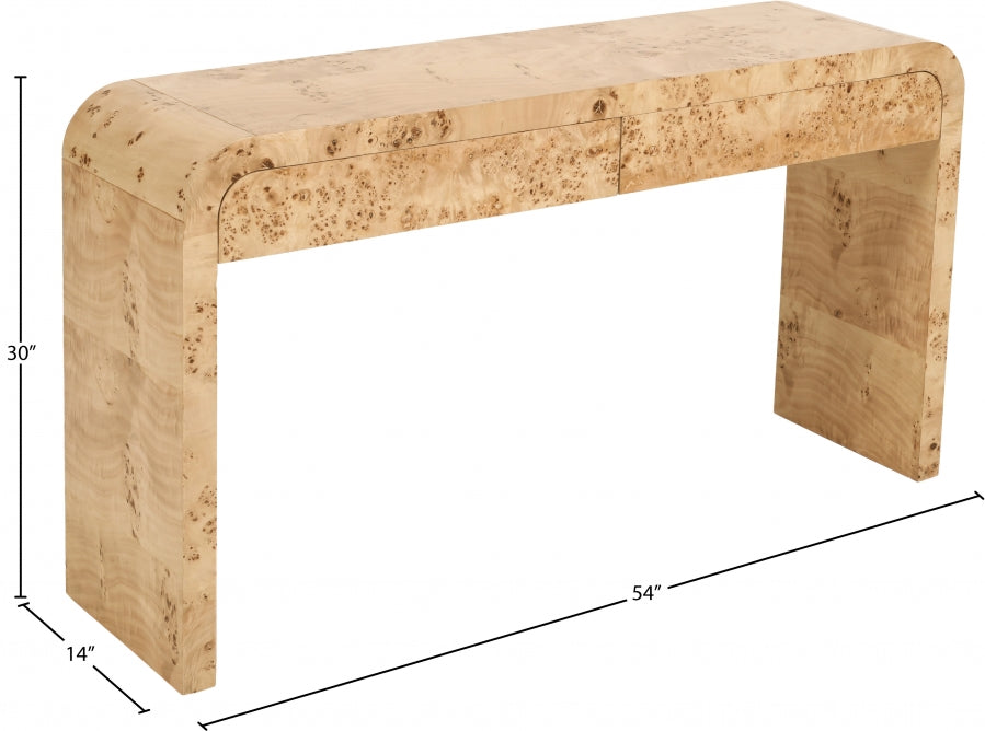 Arcevia 54 in. Ash Burl Wood Console Table