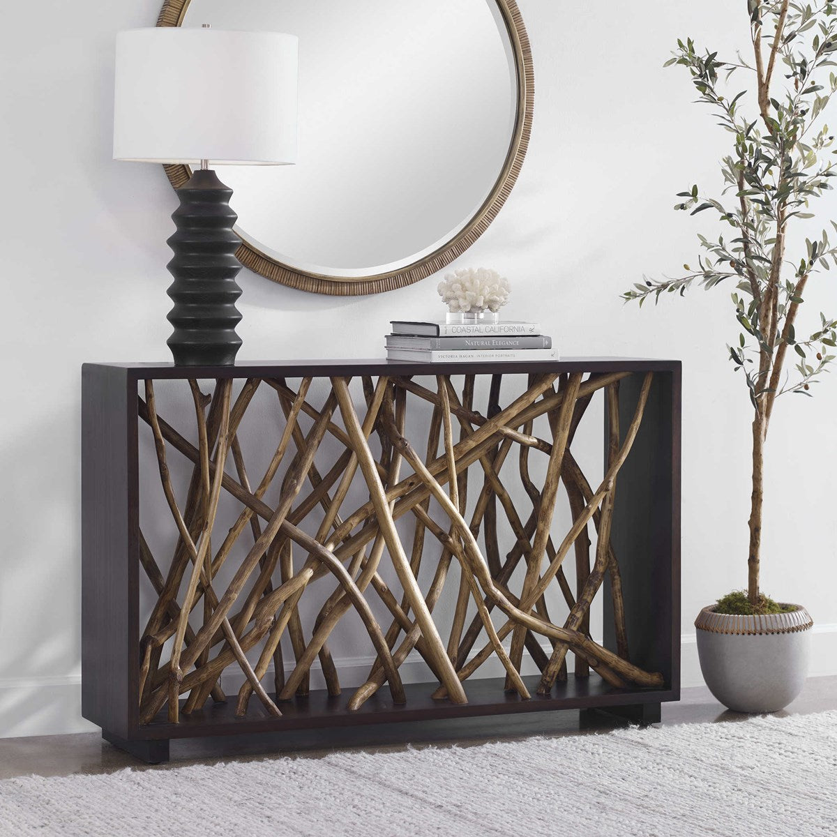 Casale 54 in. Mahogany Console Table