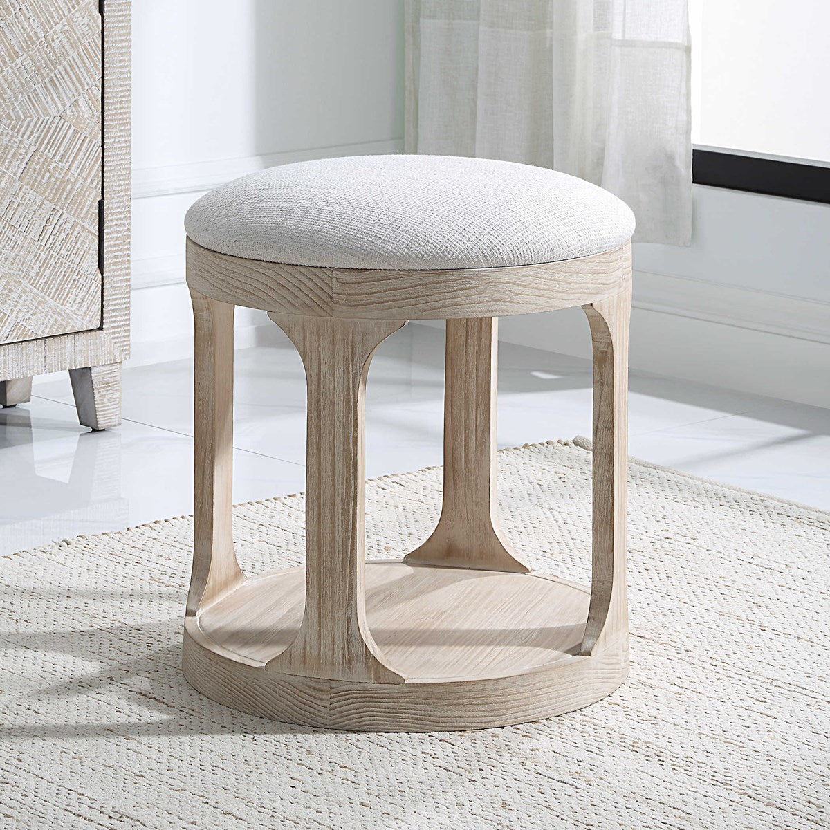 Piana Pine Wood Ottoman
