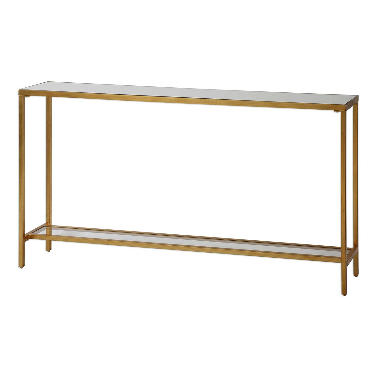 Gold Mirrored 60 in. Console Table