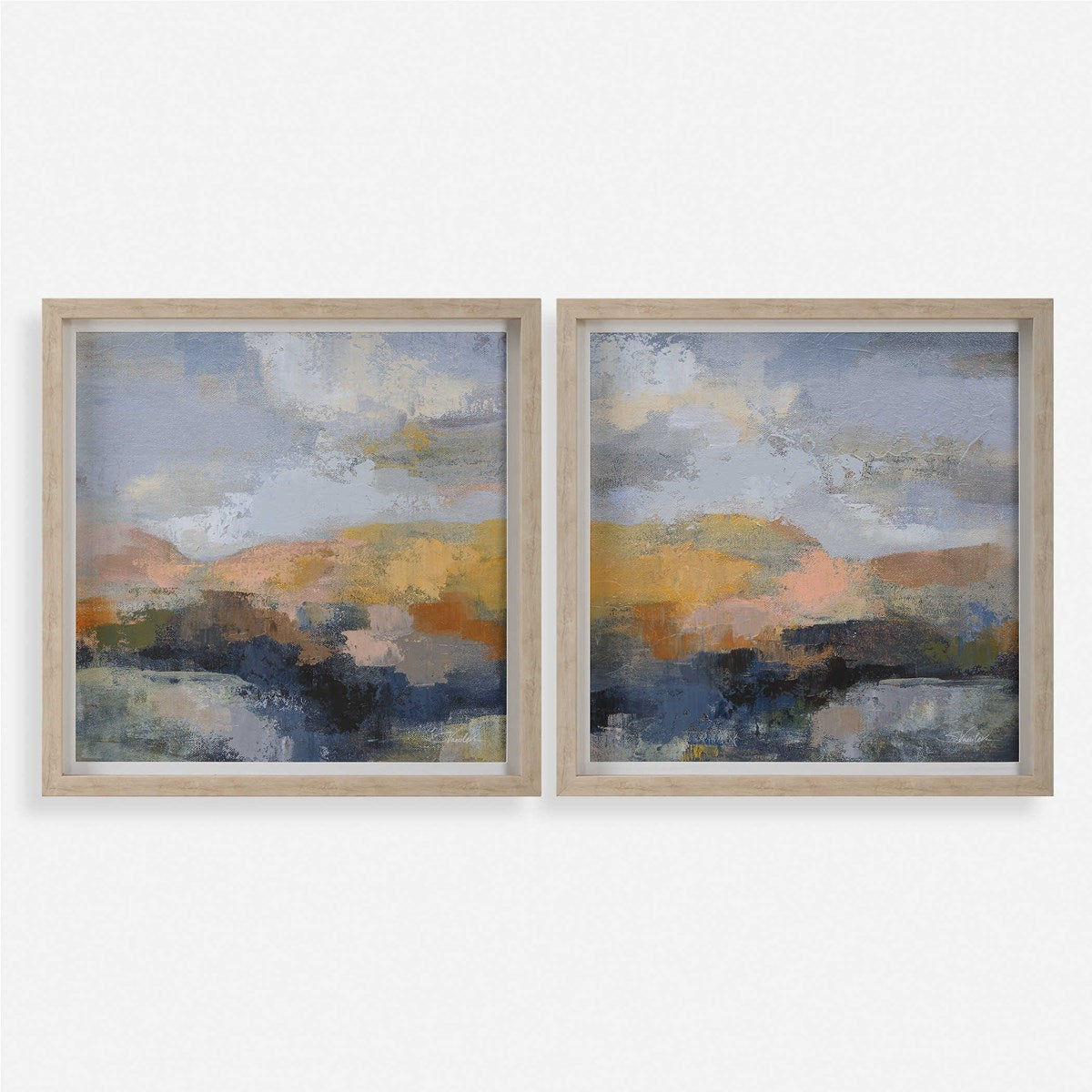 Horizon's Palette 36 in. Framed Prints - Set of 2