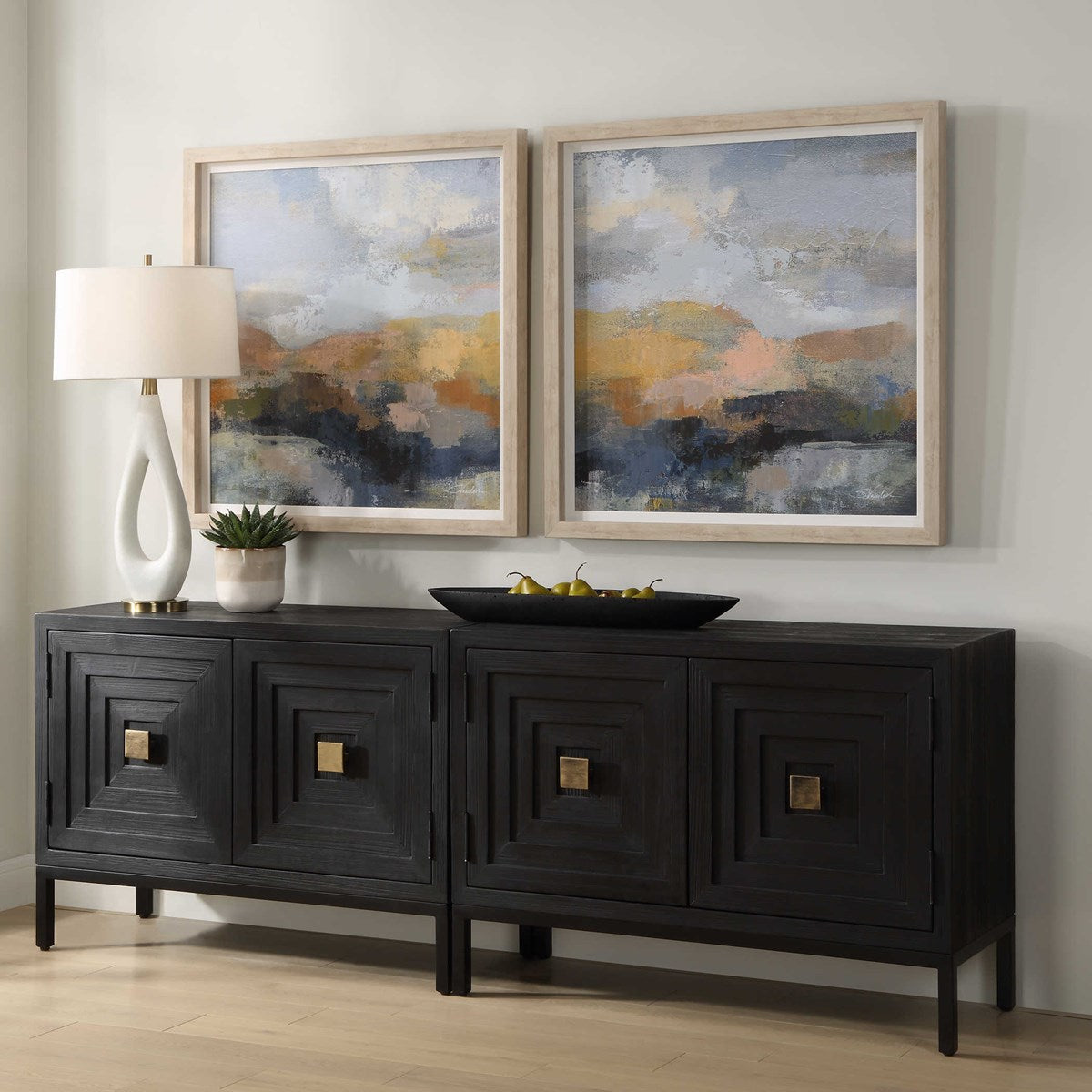 Horizon's Palette 36 in. Framed Prints - Set of 2