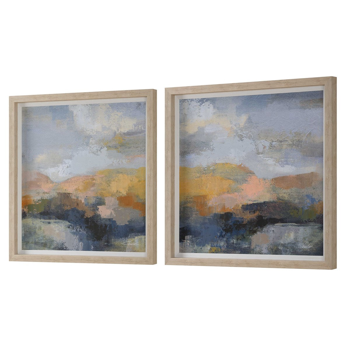 Horizon's Palette 36 in. Framed Prints - Set of 2