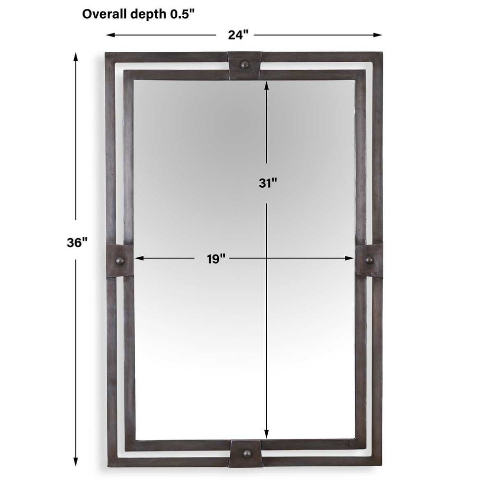 Dussoi 36 in. Iron Frame Mirror