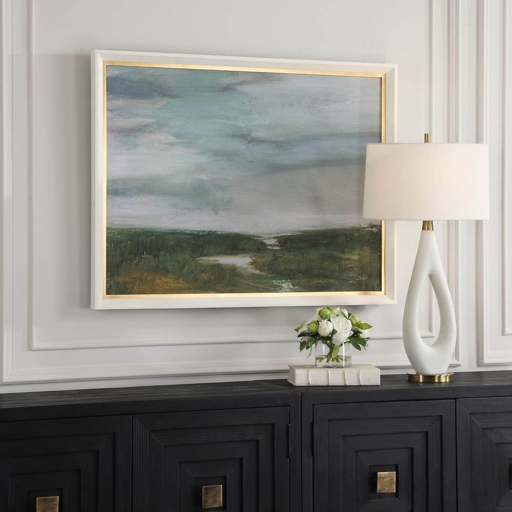 Golden Marsh 43 in. Framed Print