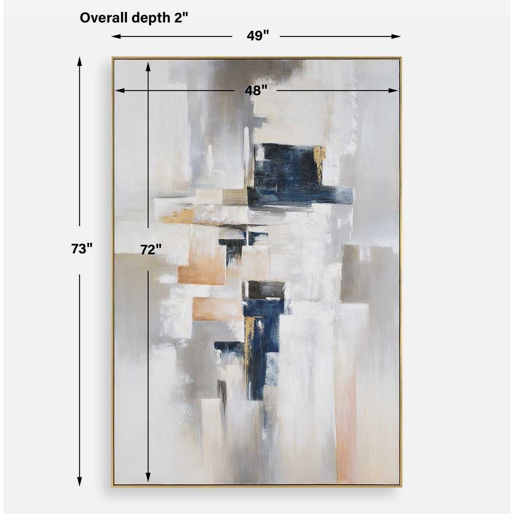 Golden Harmony 73 in. Hand Painted Canvas