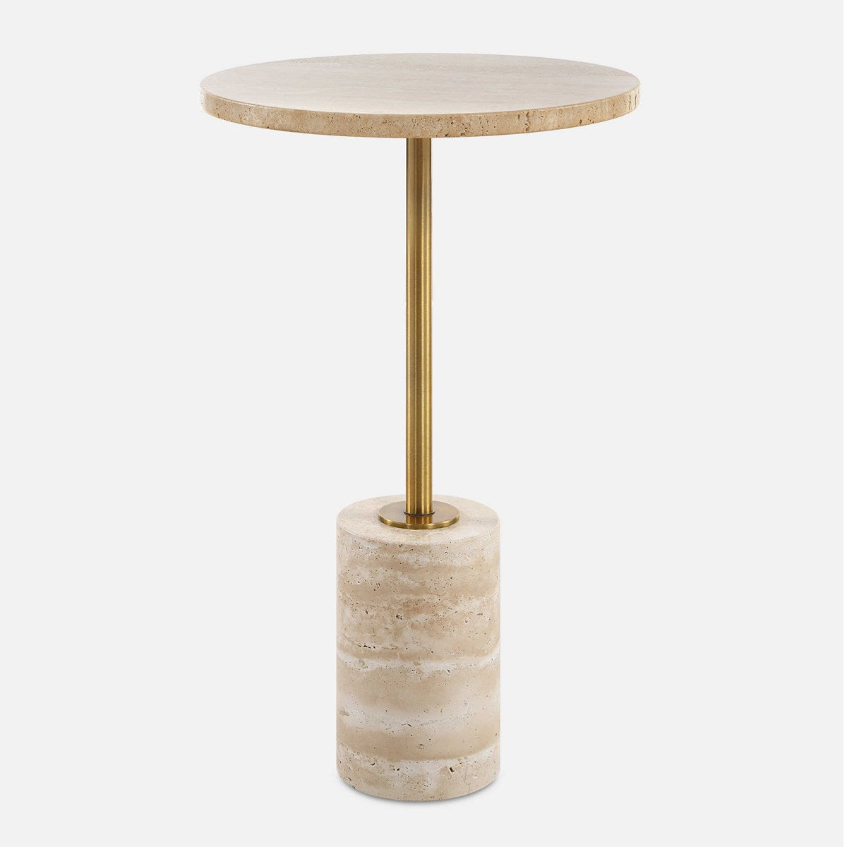 Cerbaia 24 in. Travertine Top Accent Table