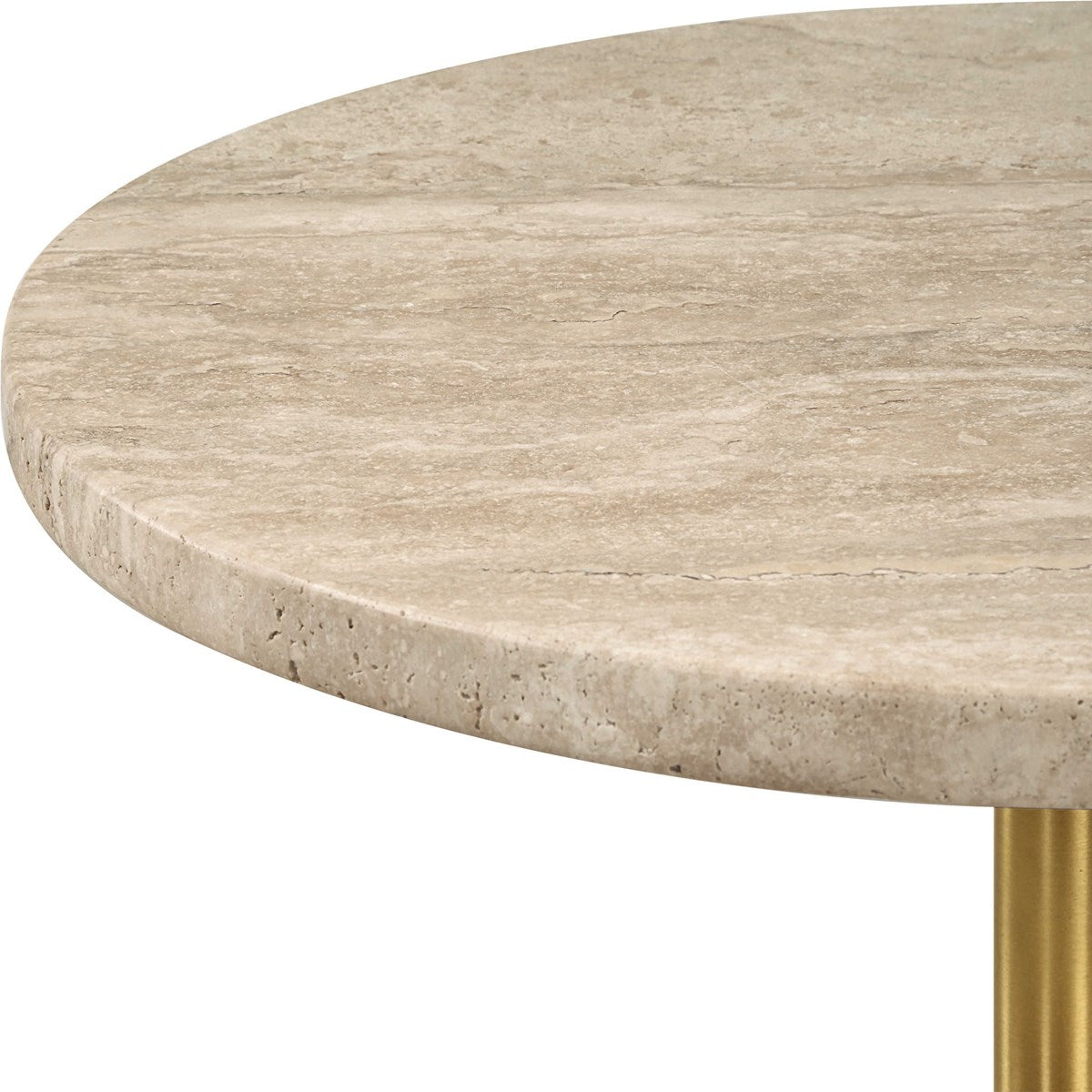 Cerbaia 24 in. Travertine Top Accent Table