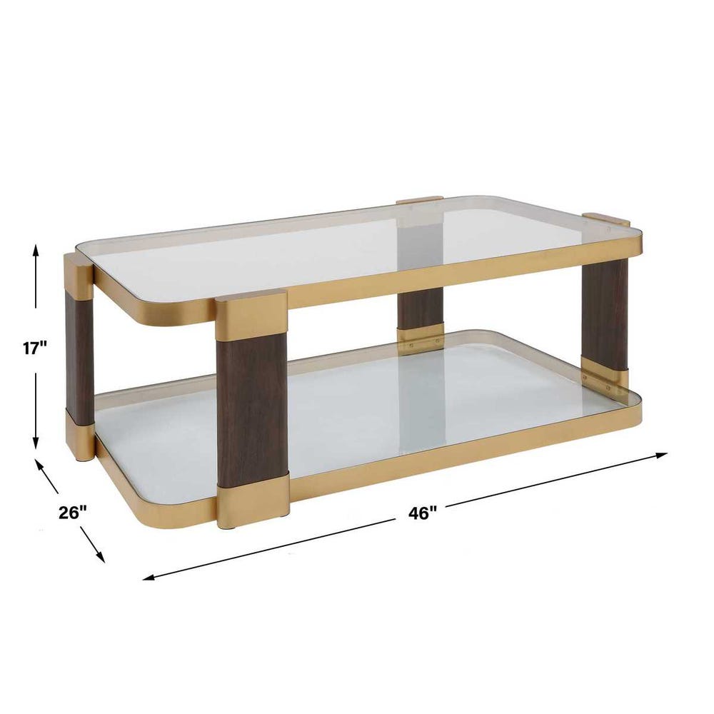 Ilenia 50 in. Walnut Veneer Legs Coffee Table