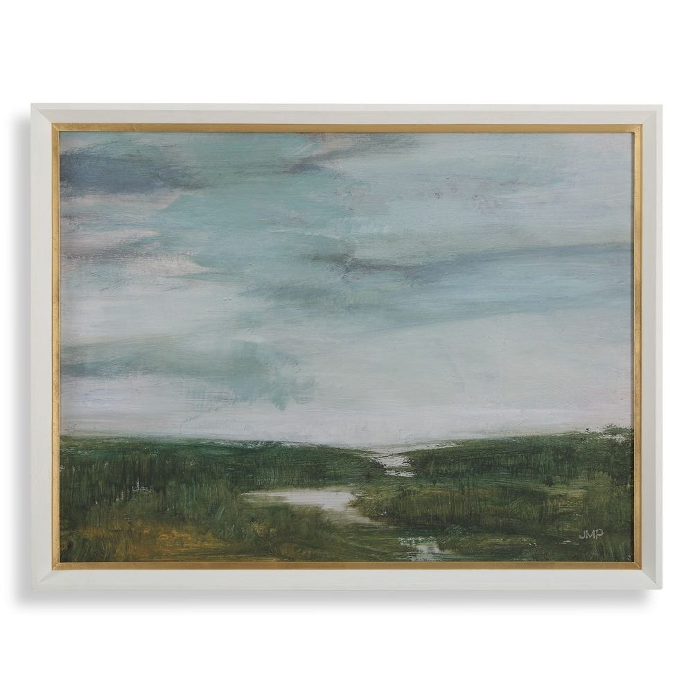Golden Marsh 43 in. Framed Print