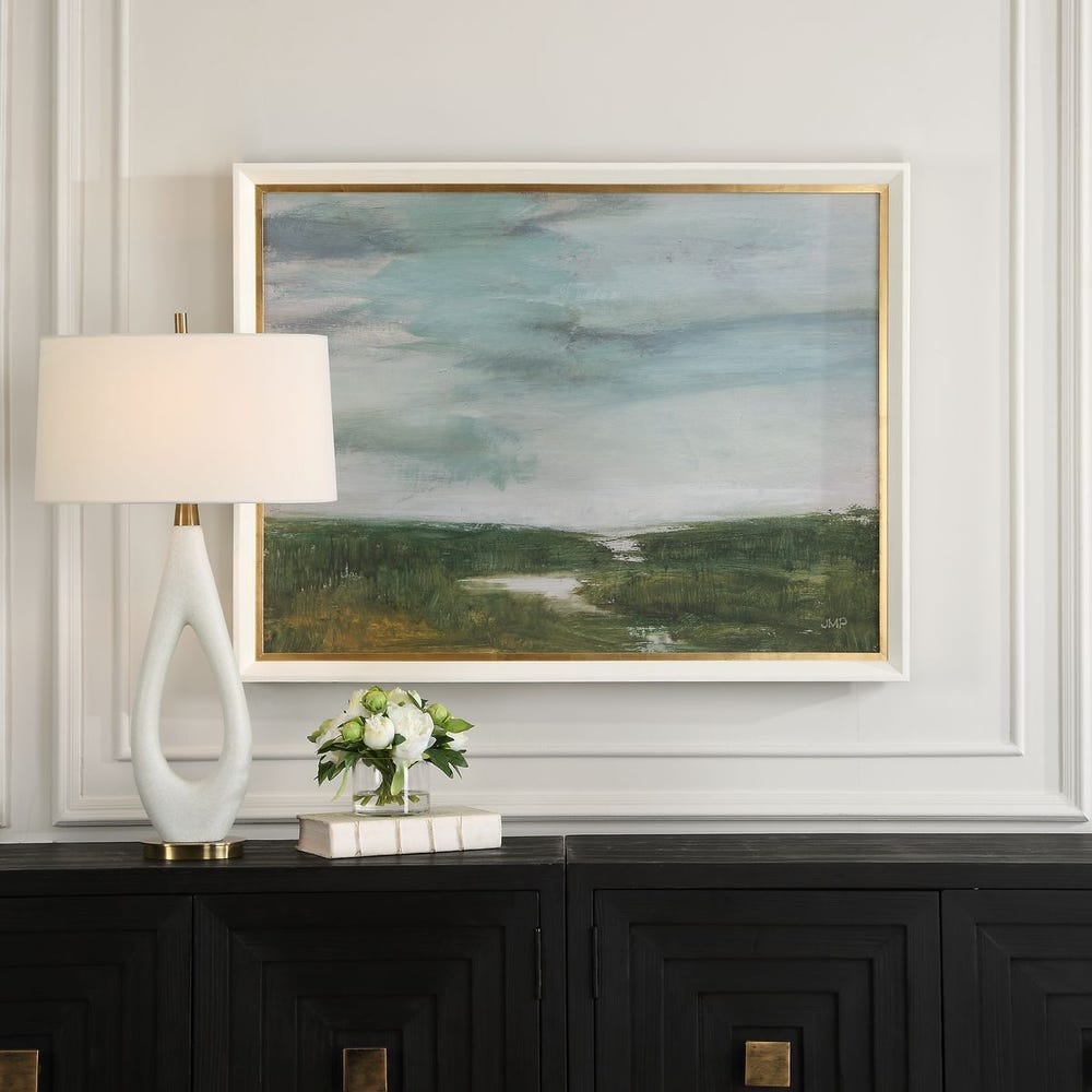 Golden Marsh 43 in. Framed Print