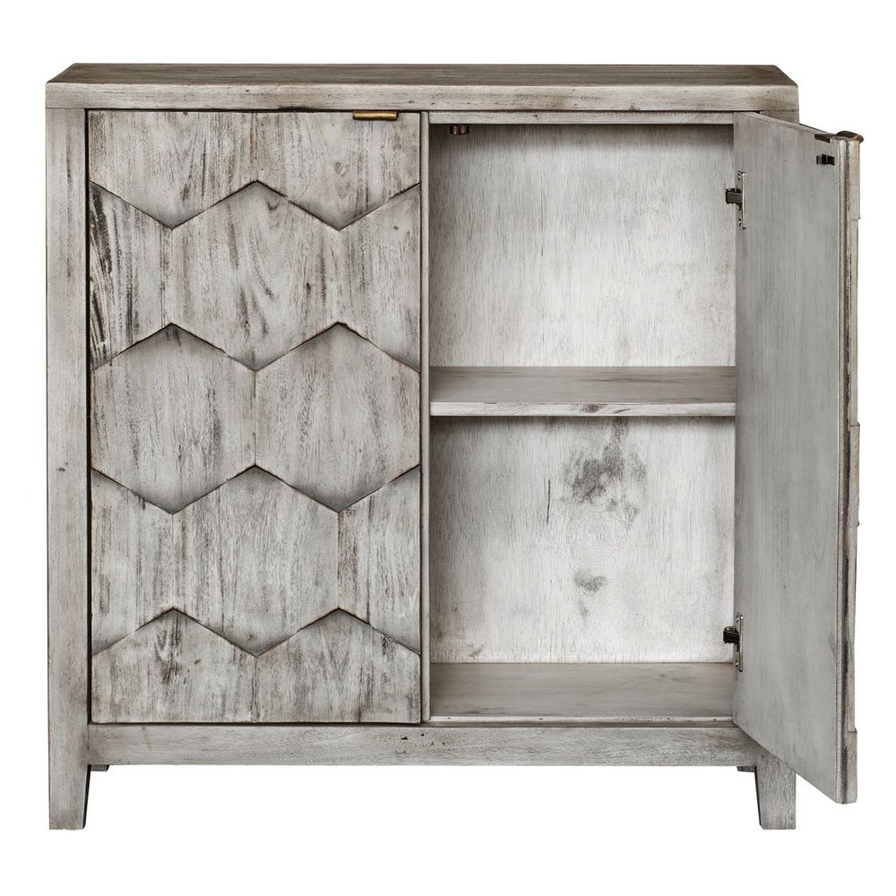 Calania 34 in. Mahogany Wood 2 Door Cabinet