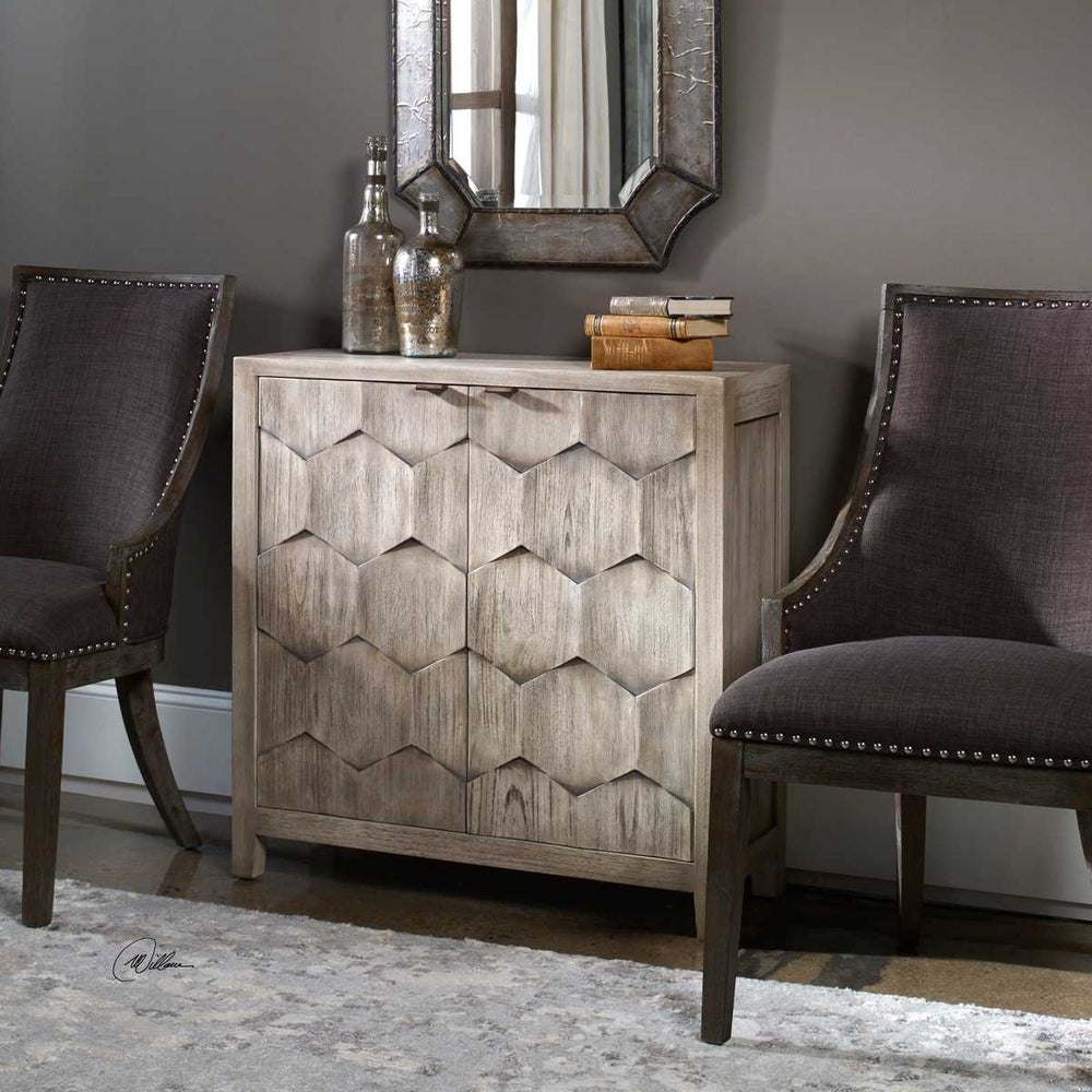 Calania 34 in. Mahogany Wood 2 Door Cabinet