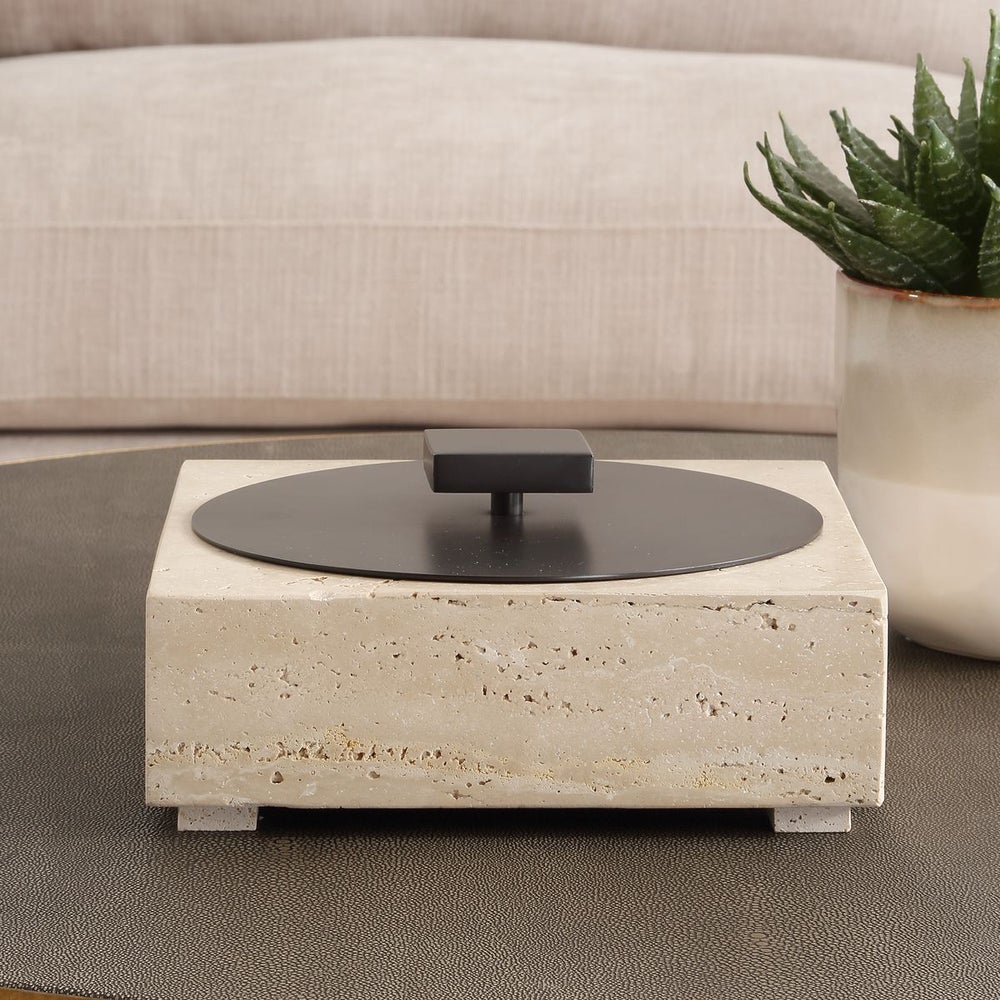 Tinella Square Travertine Box