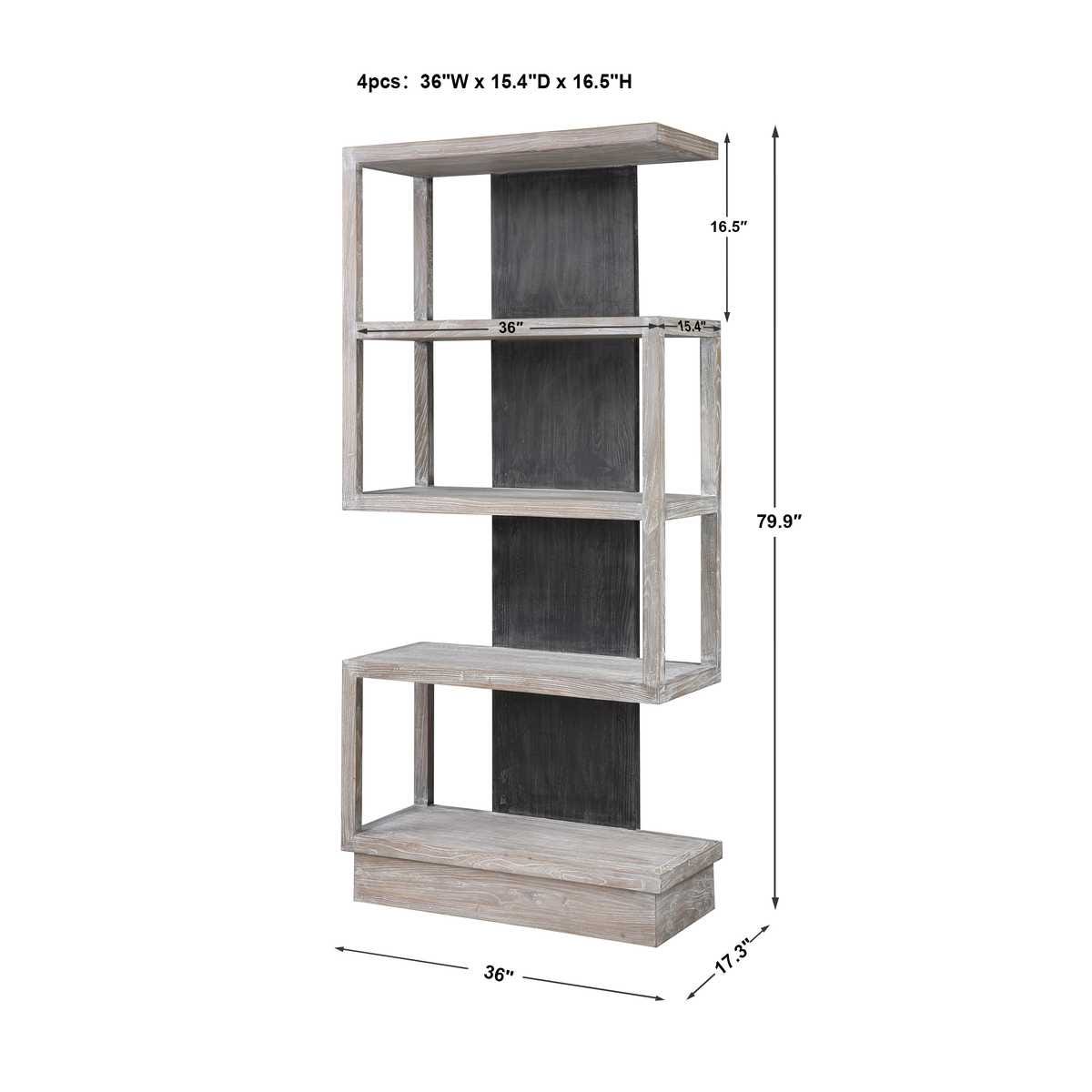 Caprile 80 in. Elm Veneer Etagere