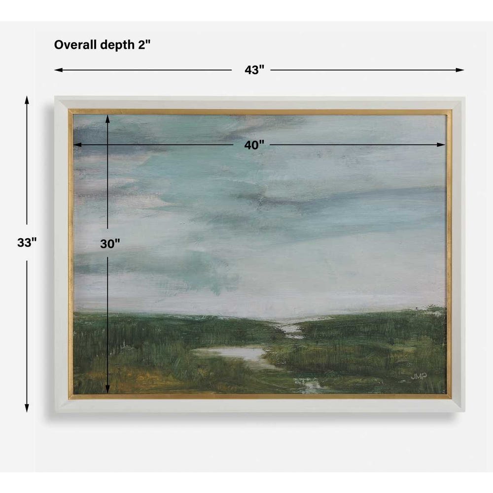 Golden Marsh 43 in. Framed Print