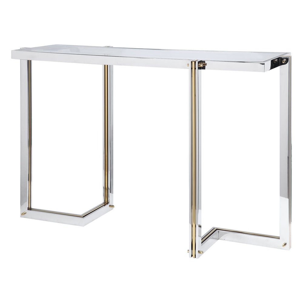 Capraia 51 in. Clear Tempered Glass Top Console Table