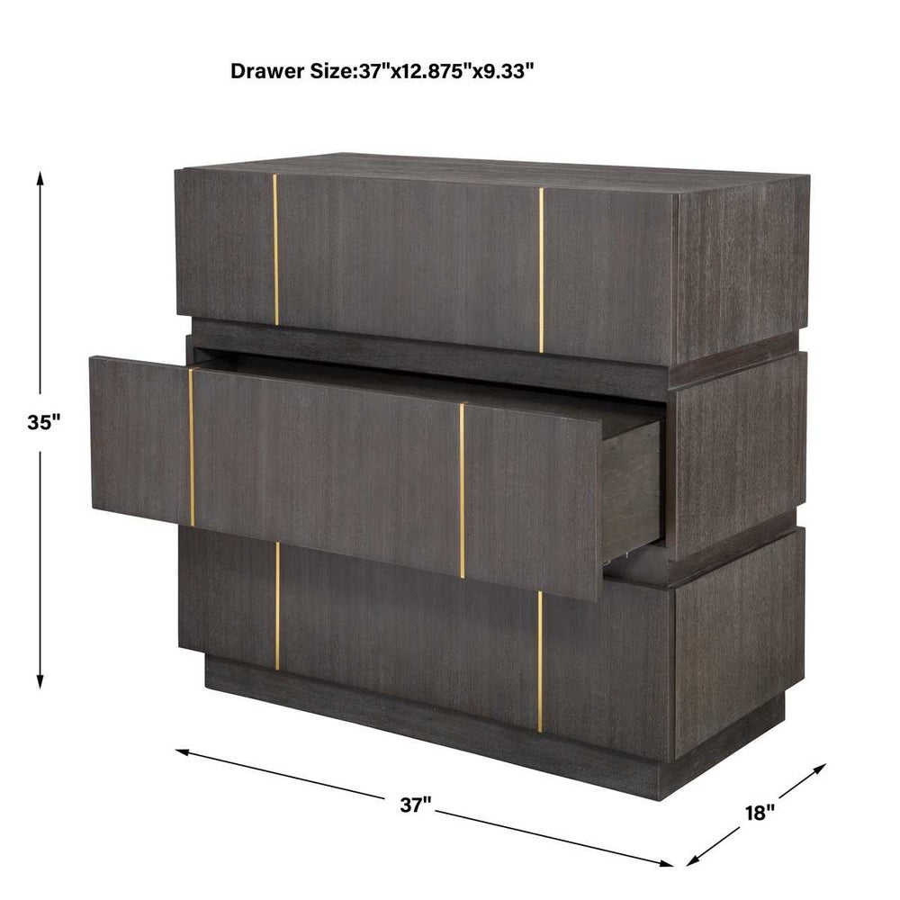 Borsari 37 in. Acacia Veneer Chest
