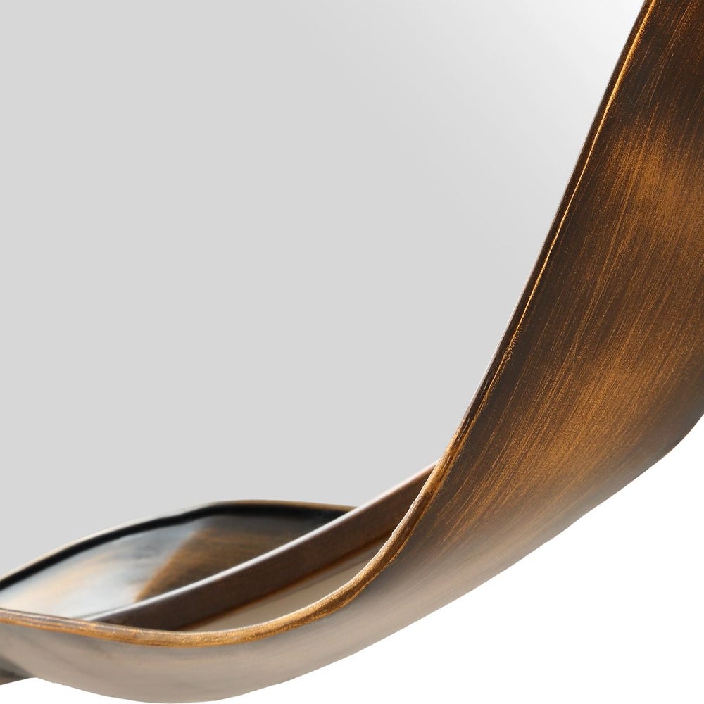 Frisa 41 in. Round Iron Frame Mirror