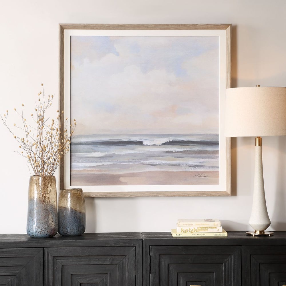 Calm Coastal Scene 41 in. Framed Print