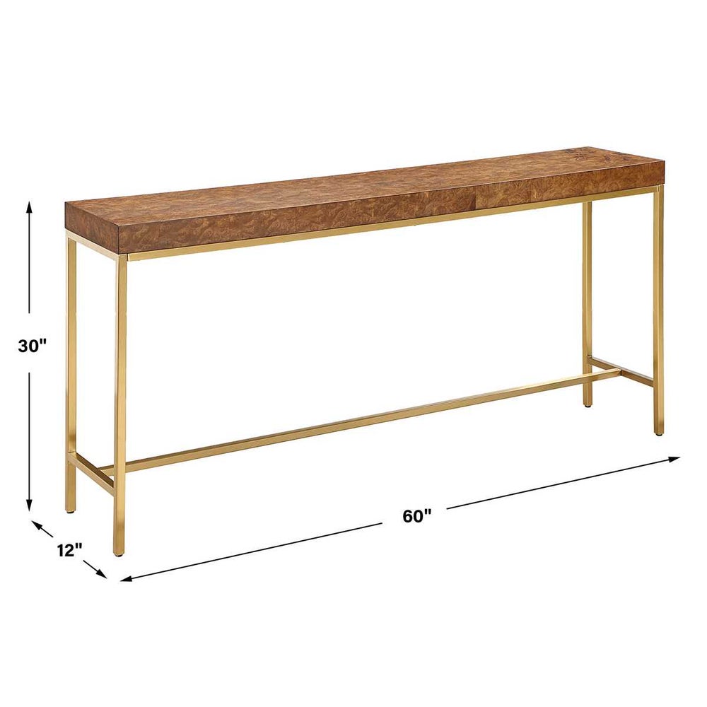 Terme 60 in. Burl Veneer Console Table