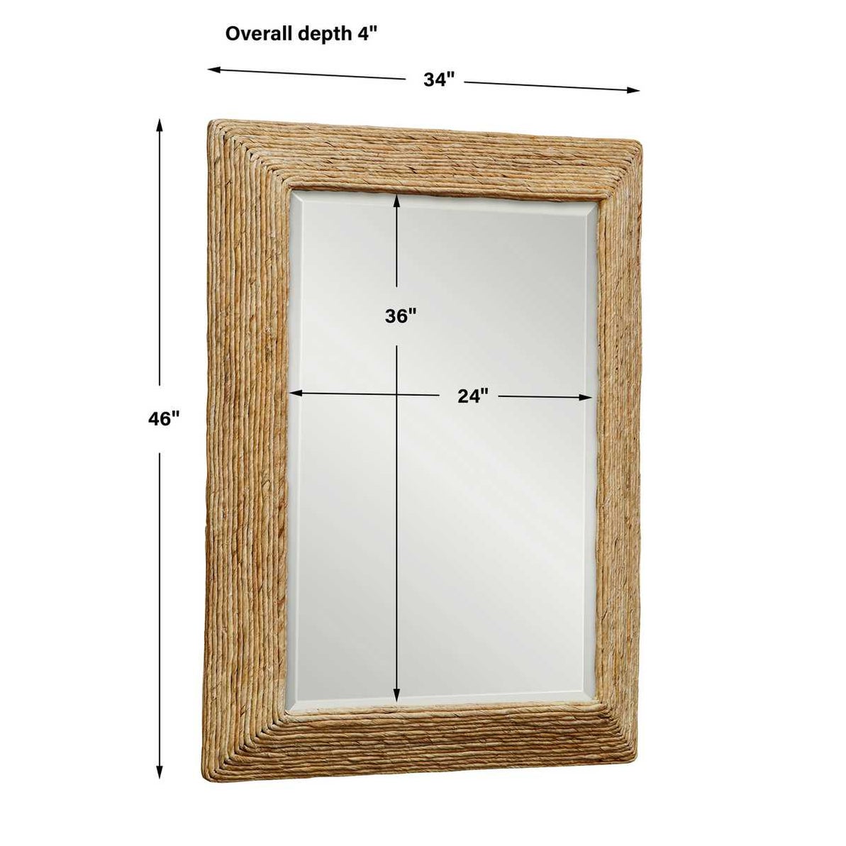 Macario 46 in. Woven Banana Mirror
