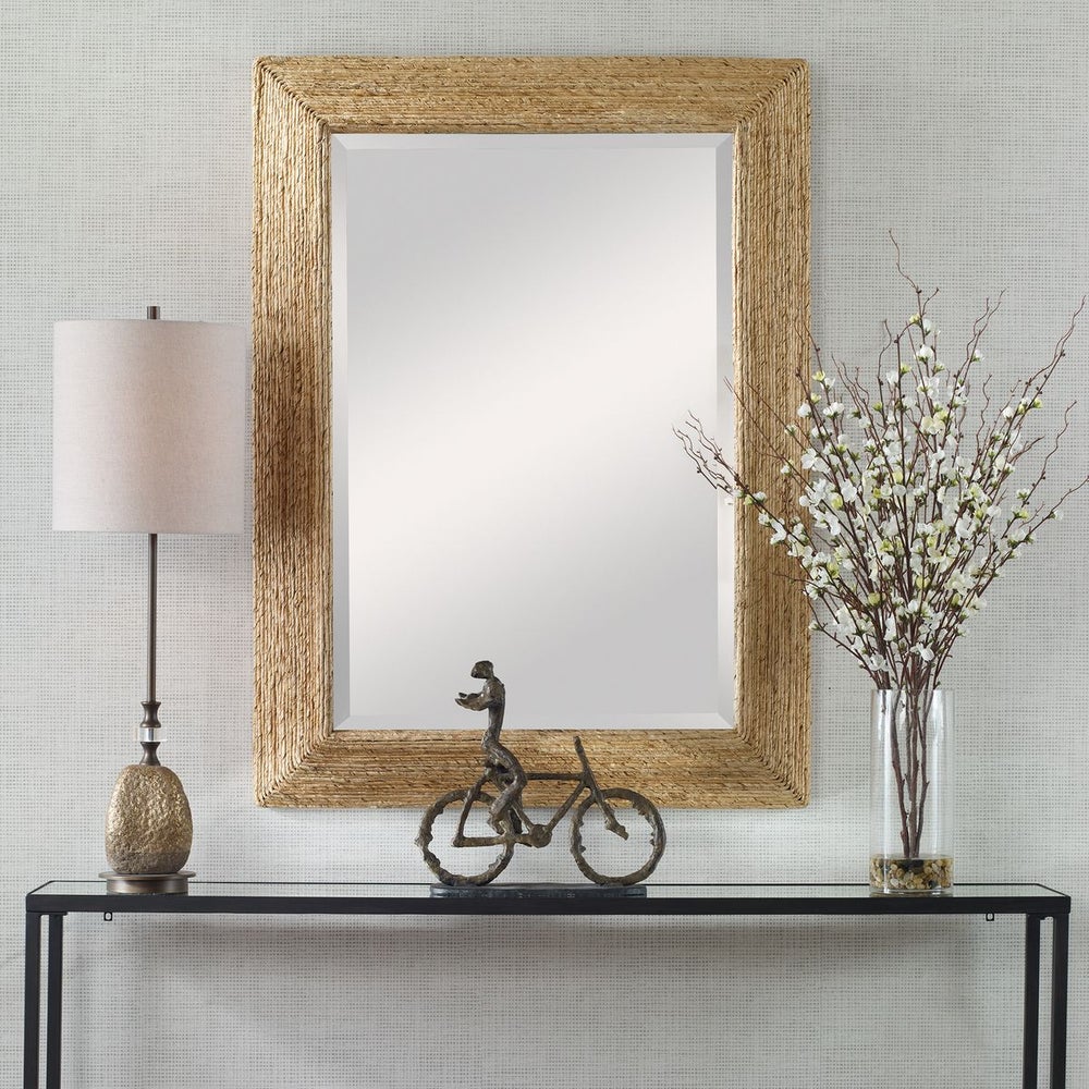 Macario 46 in. Woven Banana Mirror