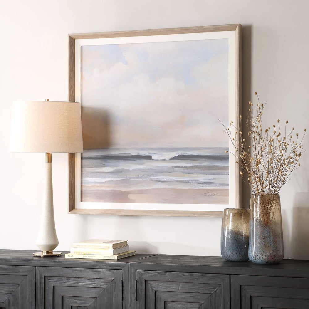 Calm Coastal Scene 41 in. Framed Print