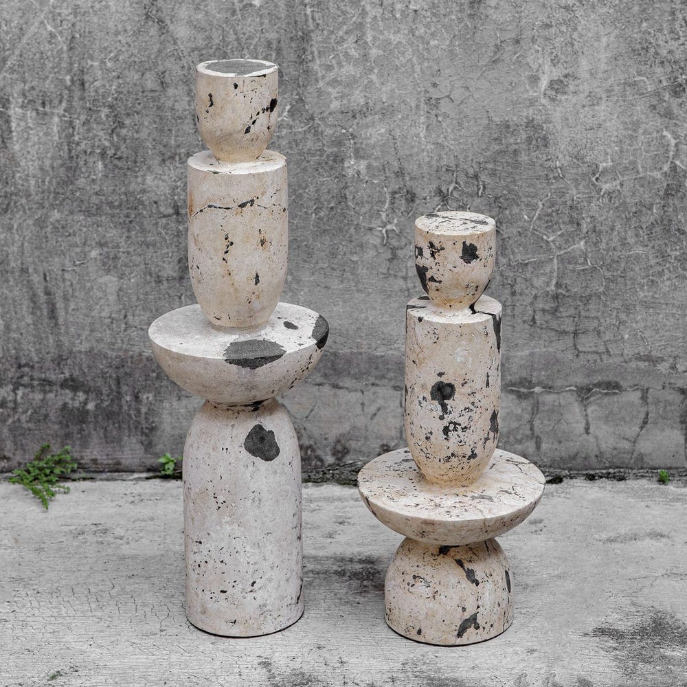 Maura Outdoor Limestone Sculpture - Set of 2