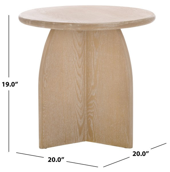 Rovigo 20 in. Wood Accent Table - Bleached White