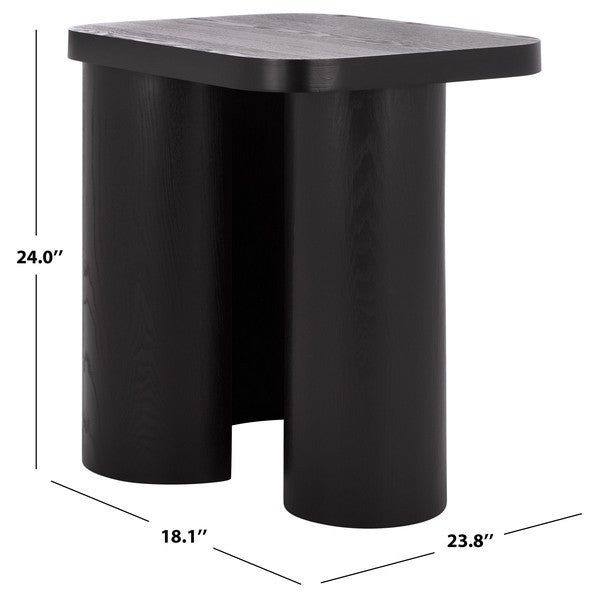 Zuglio 24 in. Wood Accent Table - Black