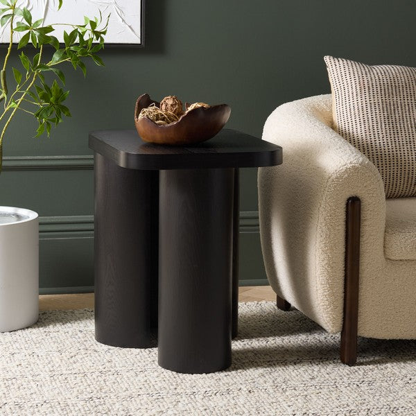 Zuglio 24 in. Wood Accent Table - Black