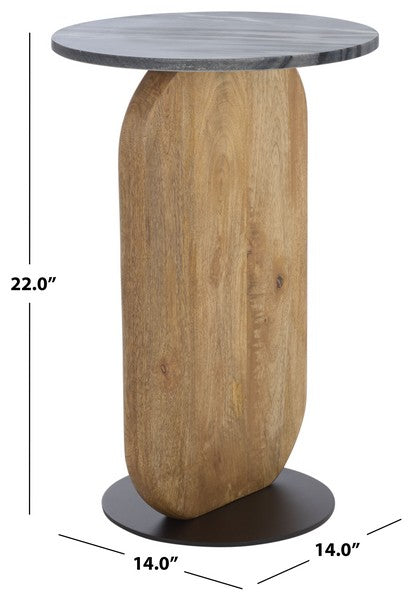 Salci 22 in. Marble Top Accent Table