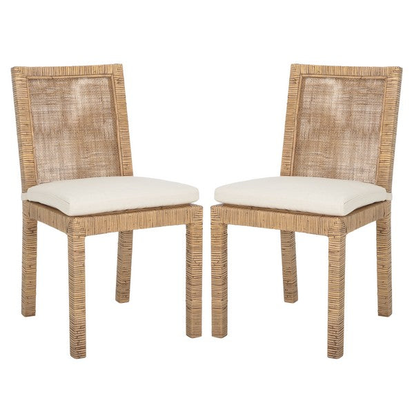 Basile Natural Rattan Dining Chair - Set of 2