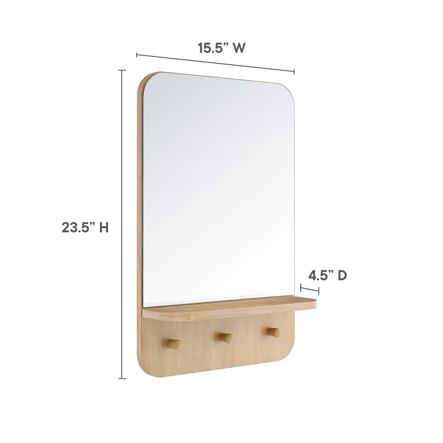 Ortezzano 24 in. Mindi Wood Mirror