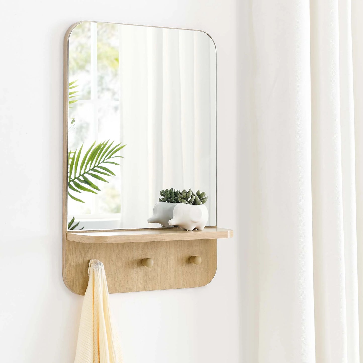 Ortezzano 24 in. Mindi Wood Mirror