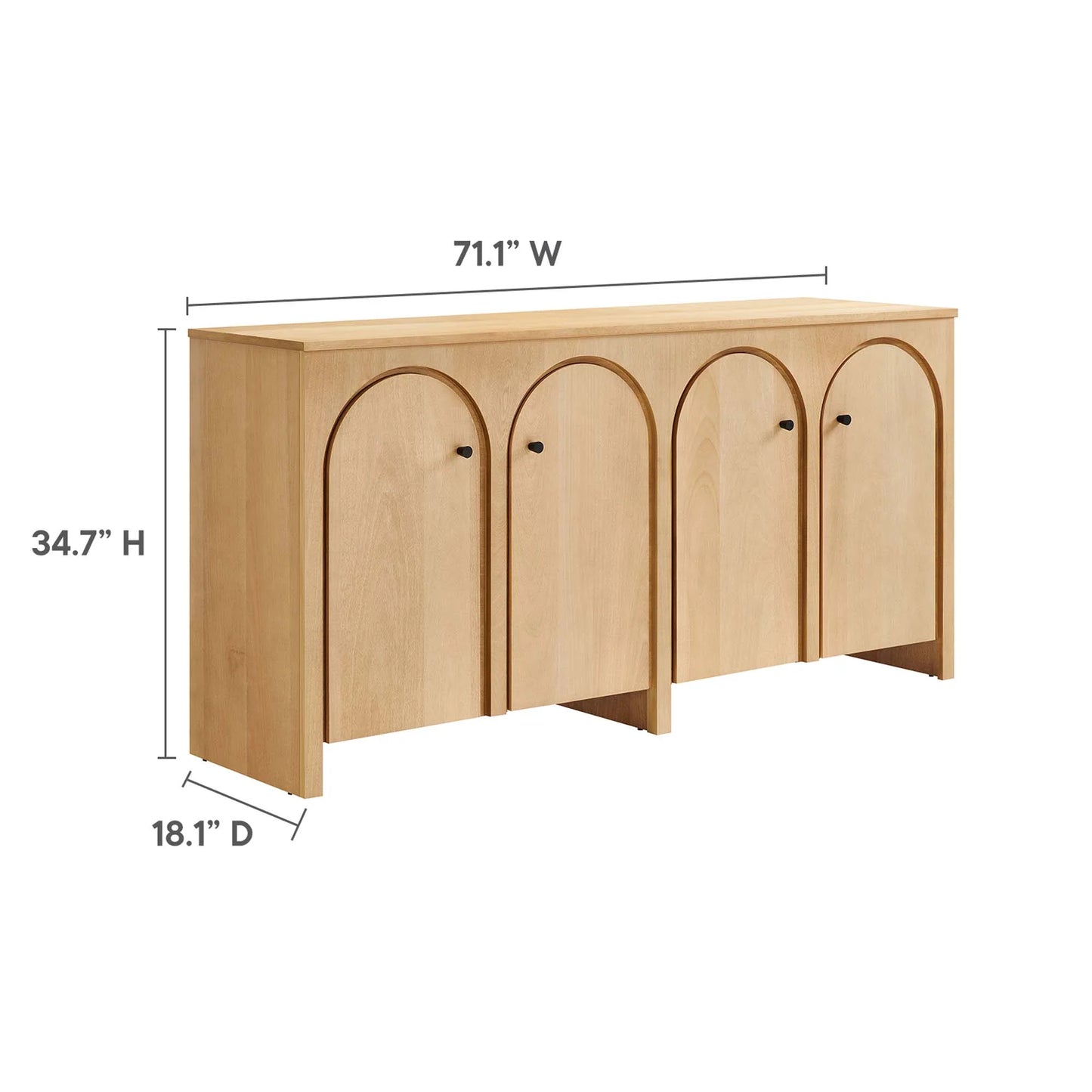 Pereto 71 in. Mango Wood Veneer Sideboard